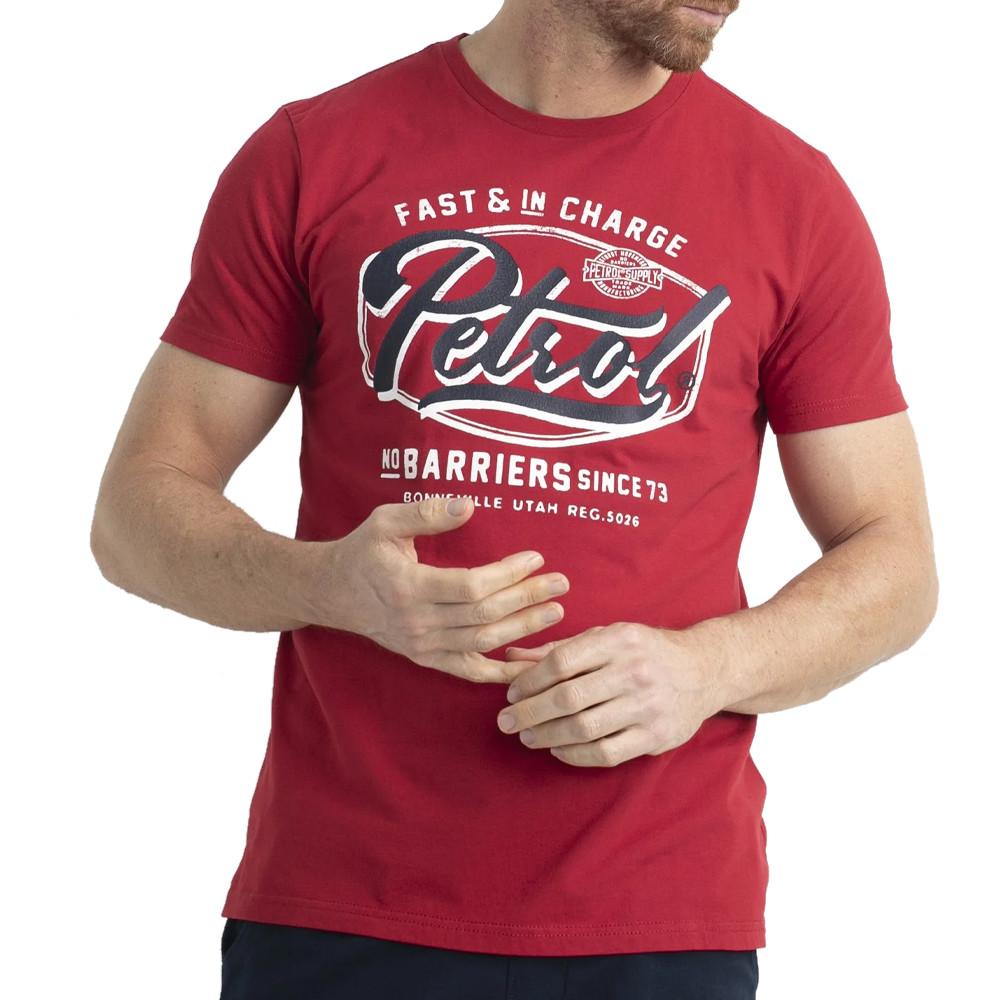 T-shirt Rouge Homme Petrol Industries Classic Print pas cher