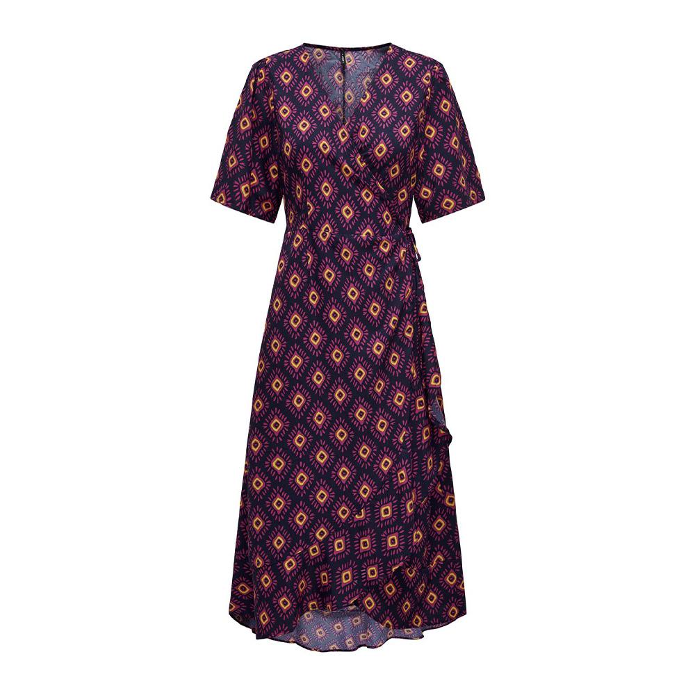 Robe longue Marine/Rose Femme Only Leah vue 2