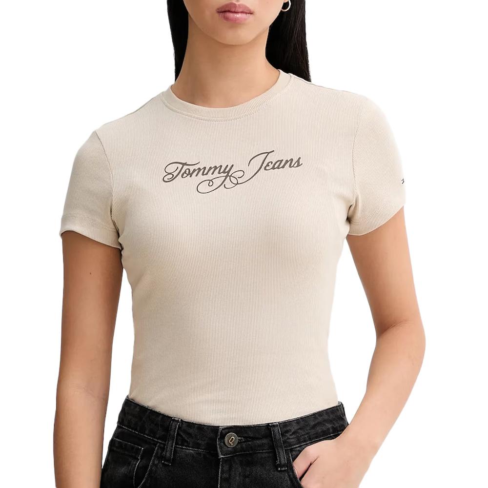 T-Shirt Beige Femme Tommy Hilfiger DW0DW21838 pas cher