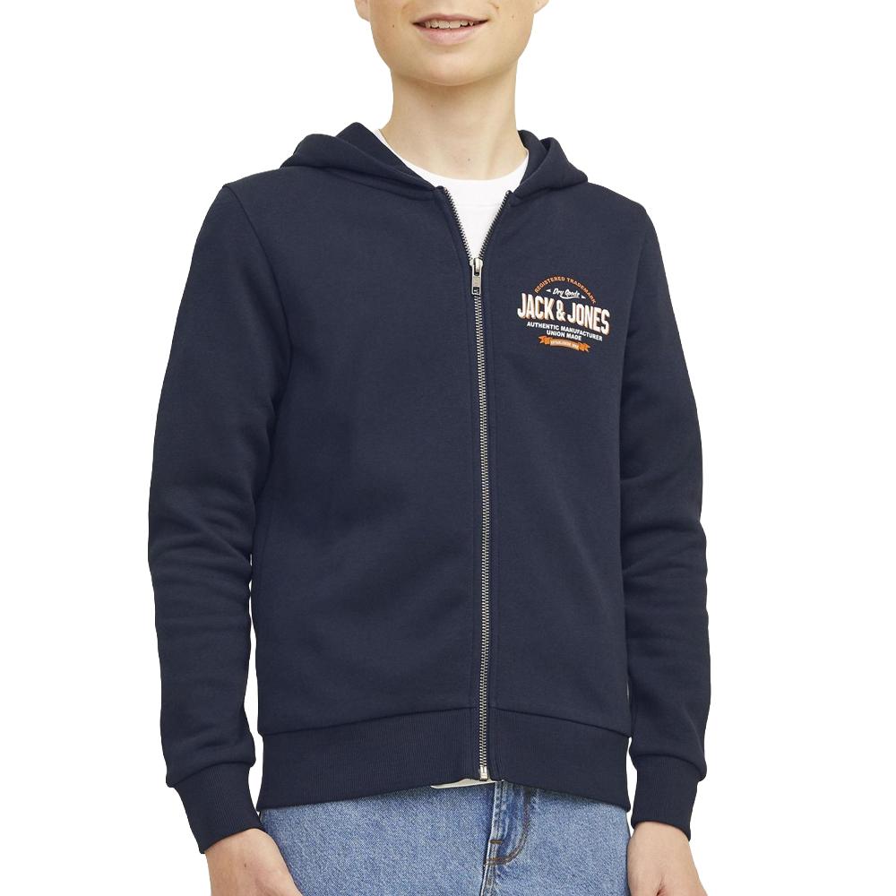 Sweat Zippe Marine Garçon Jack & Jones Jjelogo pas cher