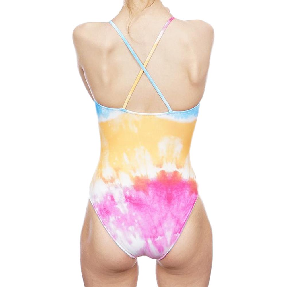 Maillot de bain Bleu Rose Blanc Femme Reverse Weave vue 2