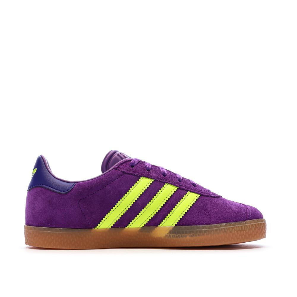 Baskets Violettes/Jaunes Enfant Adidas Gazelle vue 2
