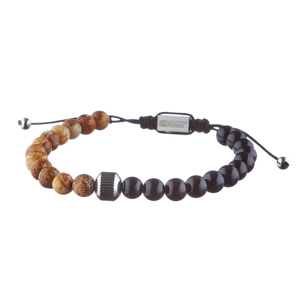 Bracelet Perles Noir/Beige Homme Geographical Norway 315050 pas cher