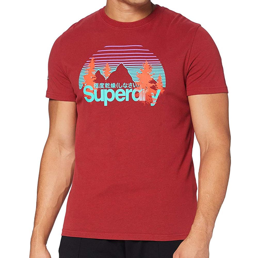 T-Shirt rouge homme Superdry CL Wilderness pas cher