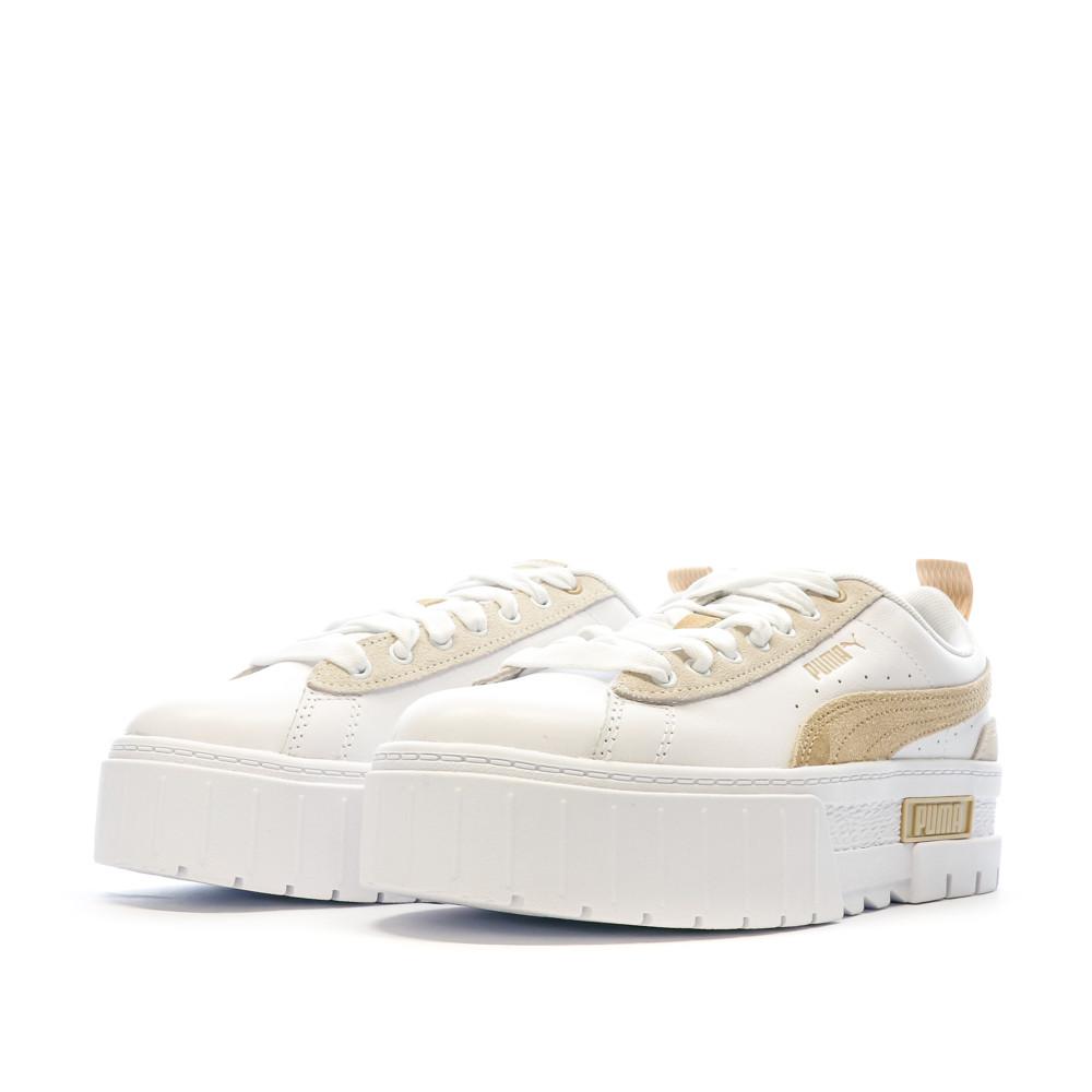 Baskets Blanc/Beige Femme Puma Mayze vue 6