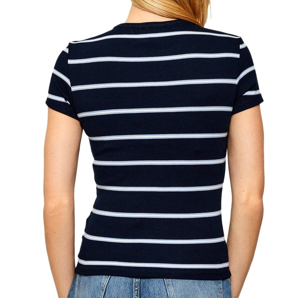 T-shirt Marinière Marine Femme Tommy Jeans Slim Essential vue 2