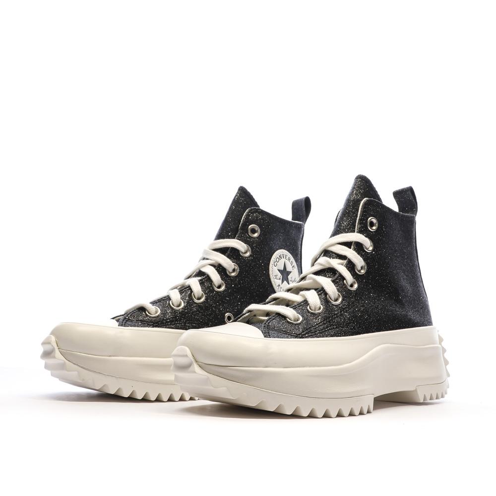 Baskets Noires à paillettes Femme Converse Run Star Hike vue 6