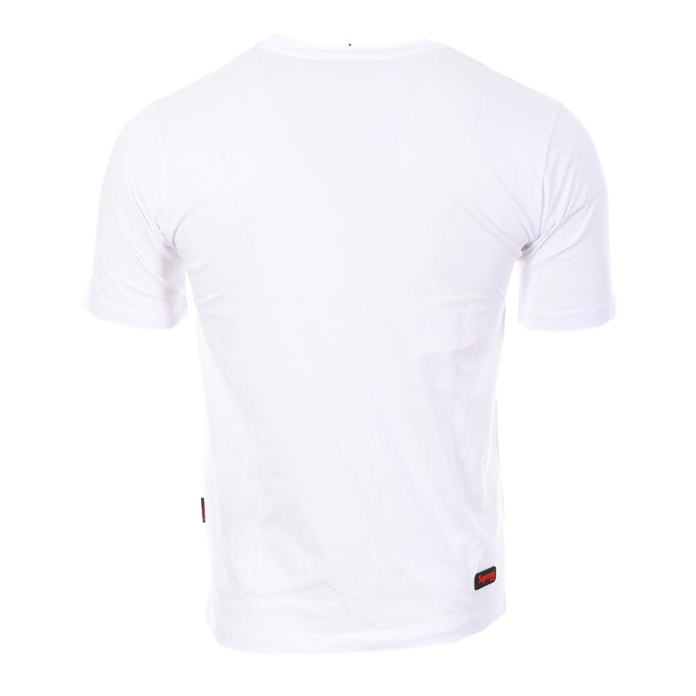 T-shirt Blanc/Rouge Homme Supreme Italfigo vue 2