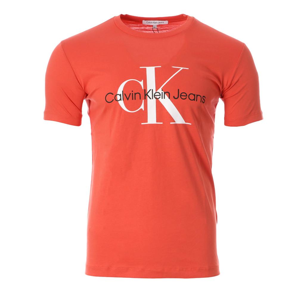 T-shirt Orange Homme Calvin Klein Jeans Monogram pas cher