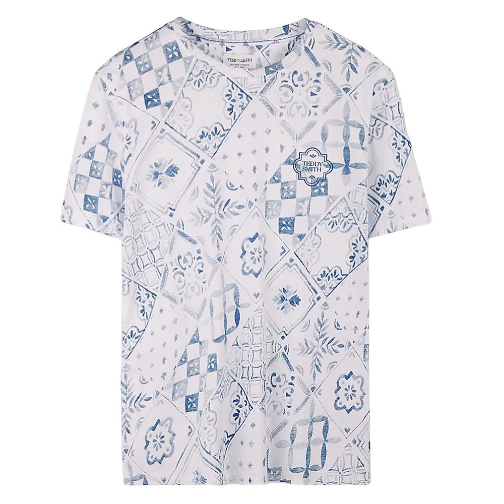 T-Shirt Bleu/Blanc Homme Teddy Smith Tareski vue 2
