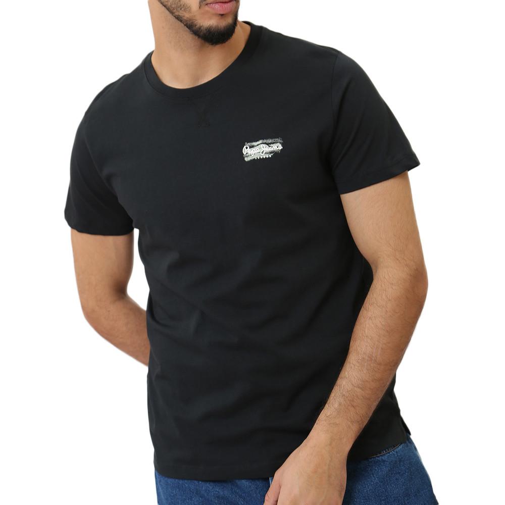 T-shirt Noir Homme Pepe jeans Chase pas cher