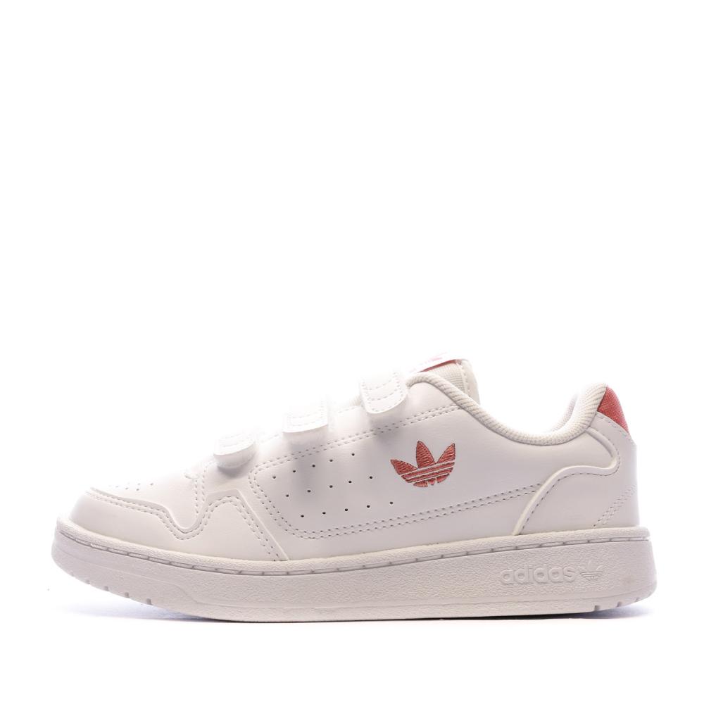 Baskets Blanche/Rose Fille Adidas NY 90 pas cher