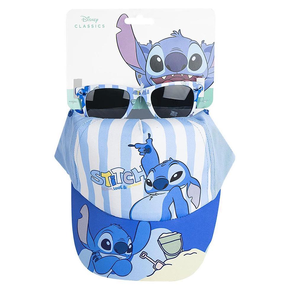 Kit Casquette + Lunette de Soleil Bleu à Rayures Enfant Sport Zone Stitch pas cher