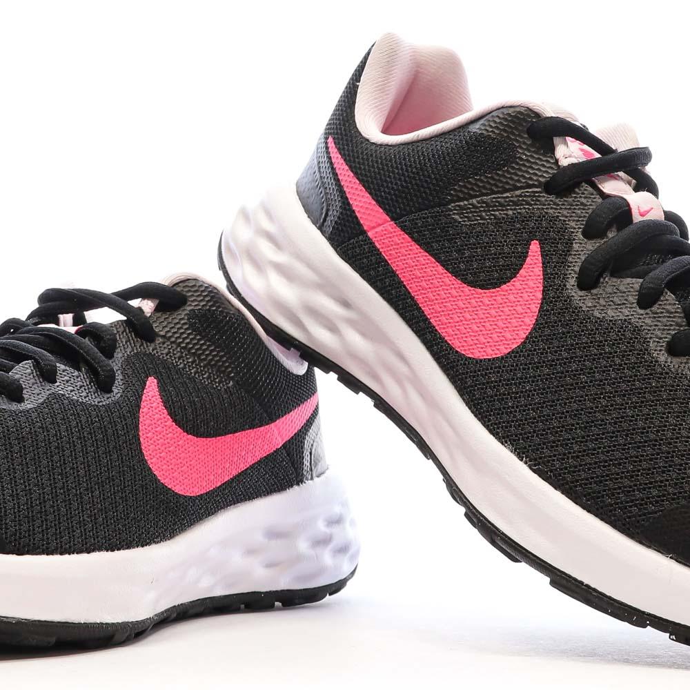 Baskets Noire/Rose Fille Nike Revolution 6 vue 7