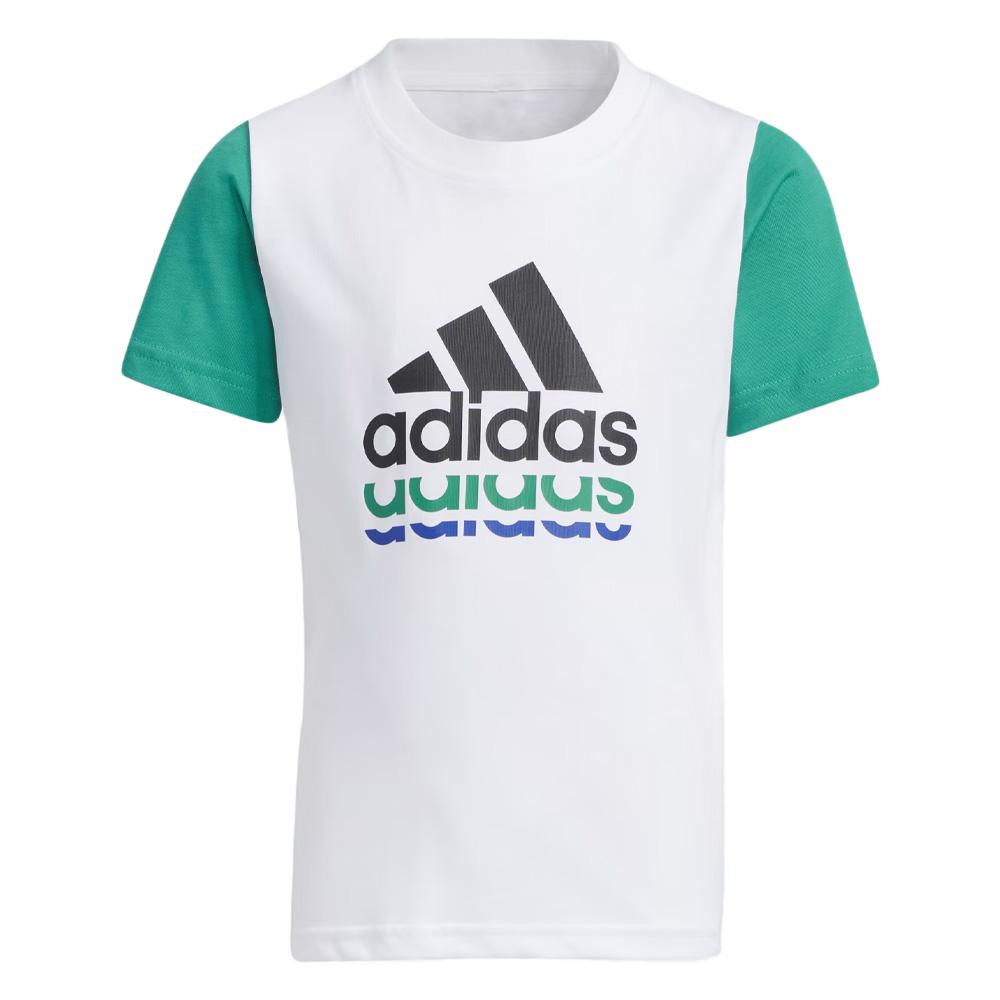T-shirt Blanc Garçon Adidas Lb Bos pas cher