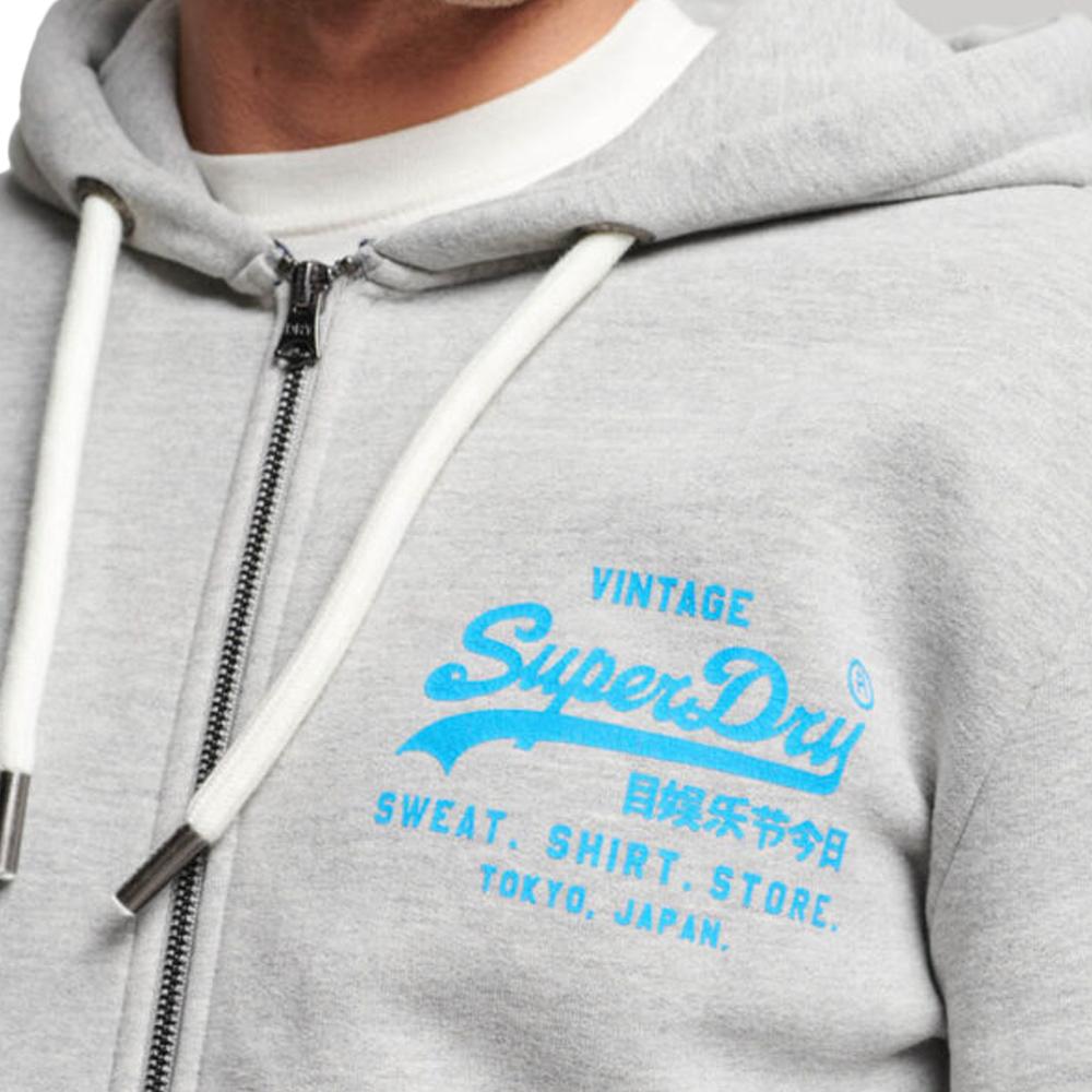 Sweat zippé Gris Clair Homme Superdry M2013392A vue 2
