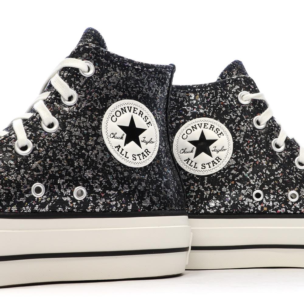 Baskets Grises Foncées Femme Converse Chuck Taylor All Star Glitter vue 4