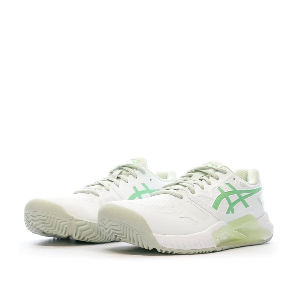 Chaussures de Padel Blanche/Verte Femme Asics Gel Challenger vue 6