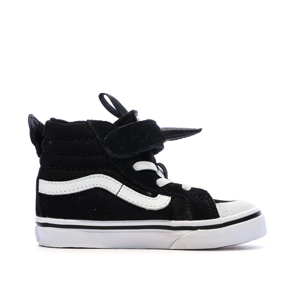 Baskets Noires/Blanches Enfant Vans Flying Sk8-hi vue 2