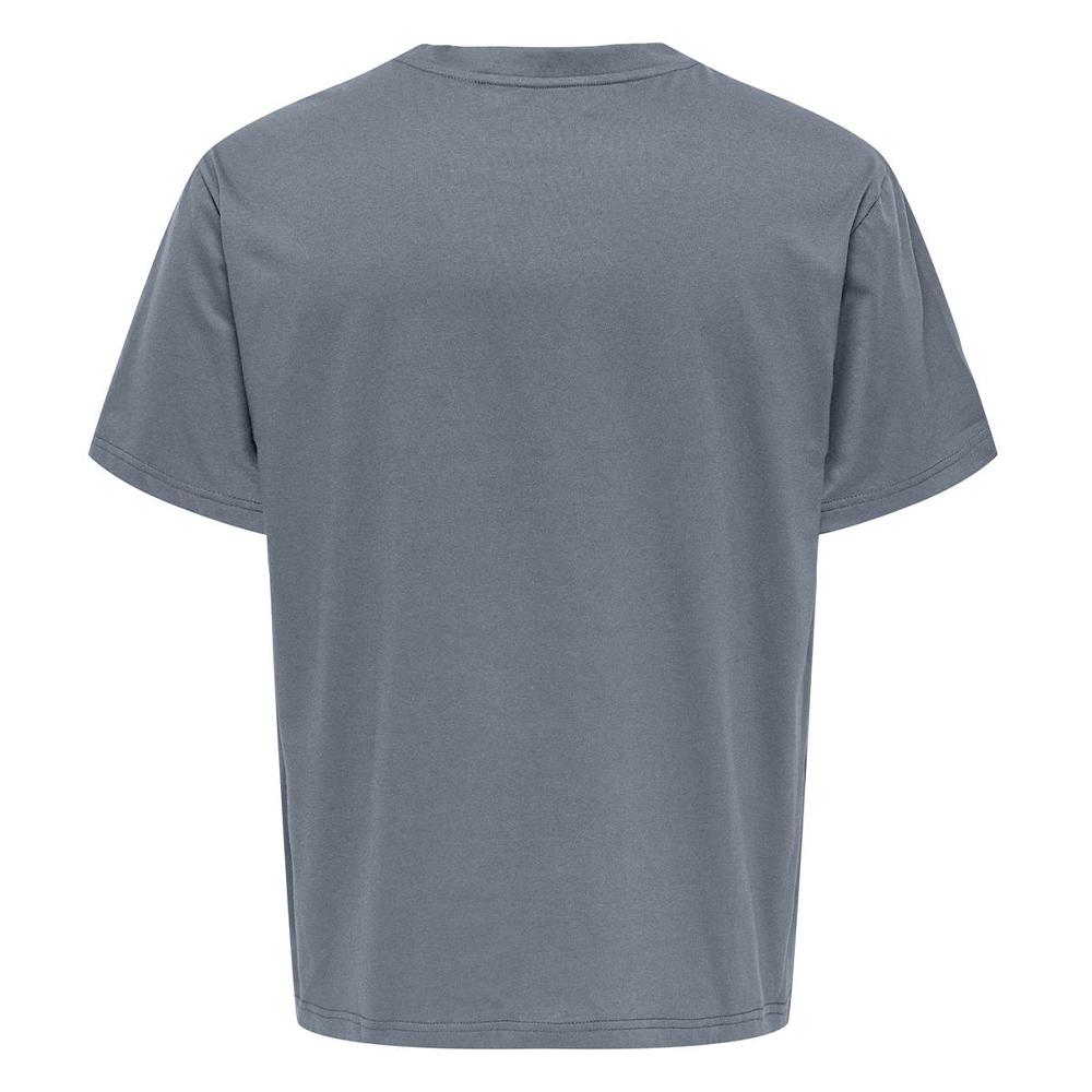 T-shirt Gris Bleu Homme Only & Sons Chinois vue 2