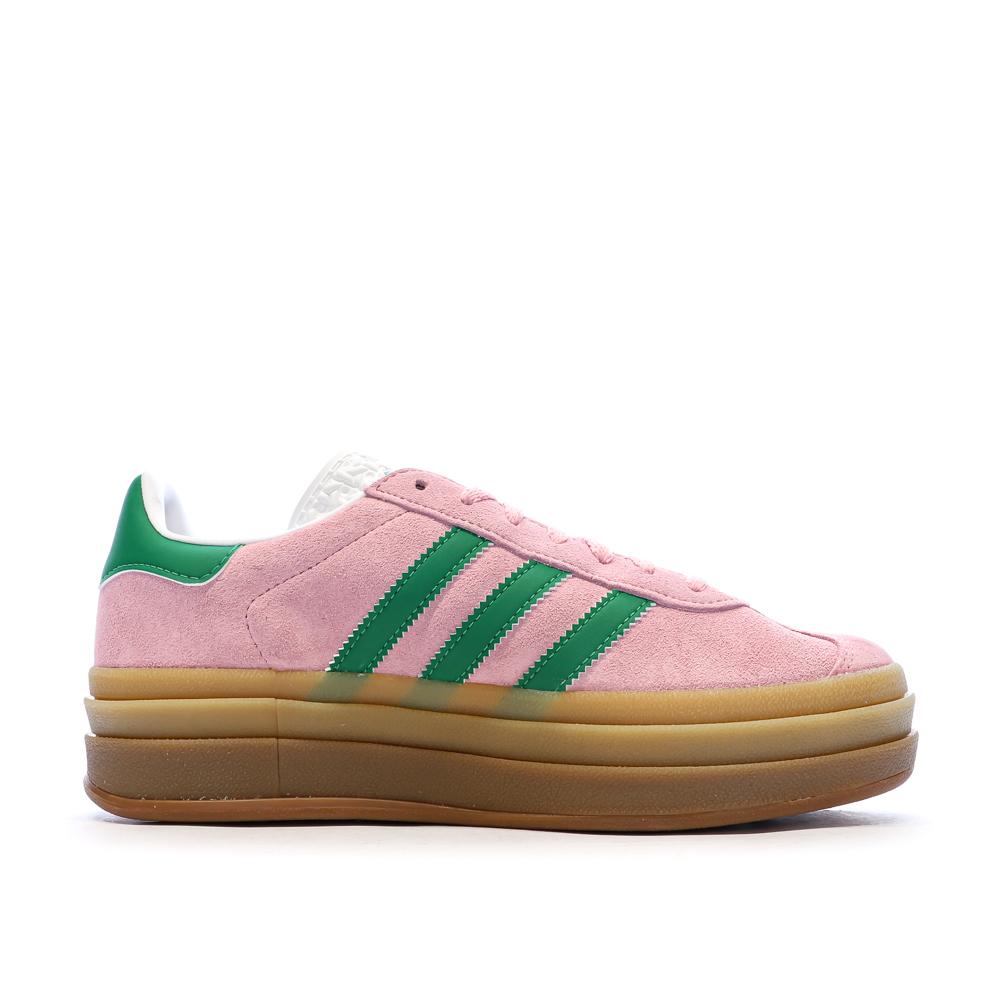 Baskets Roses/Vertes Femme Adidas Gazelle vue 2