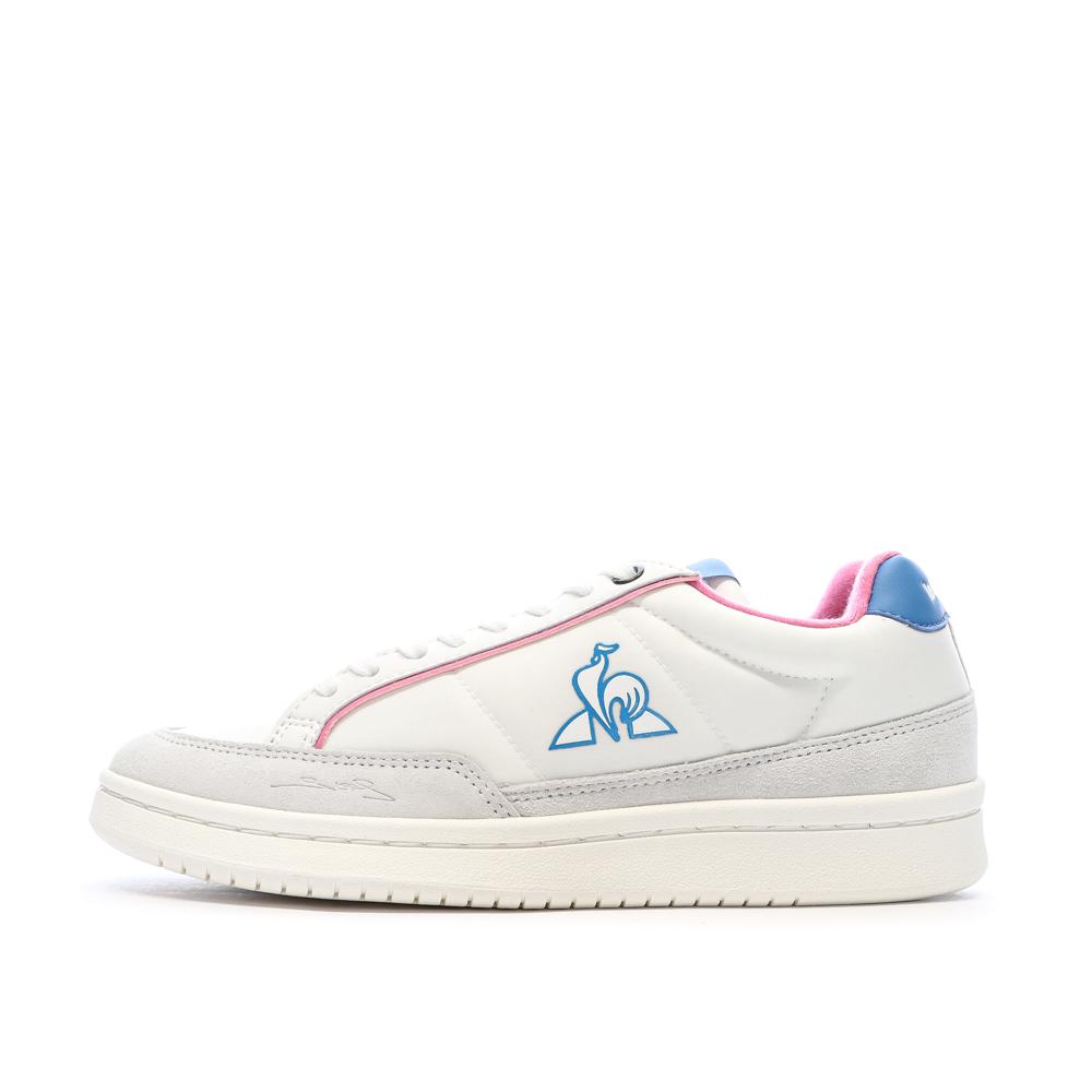 Baskets Blanches/Roses/Bleu Femme Le Coq Sportif Noah pas cher