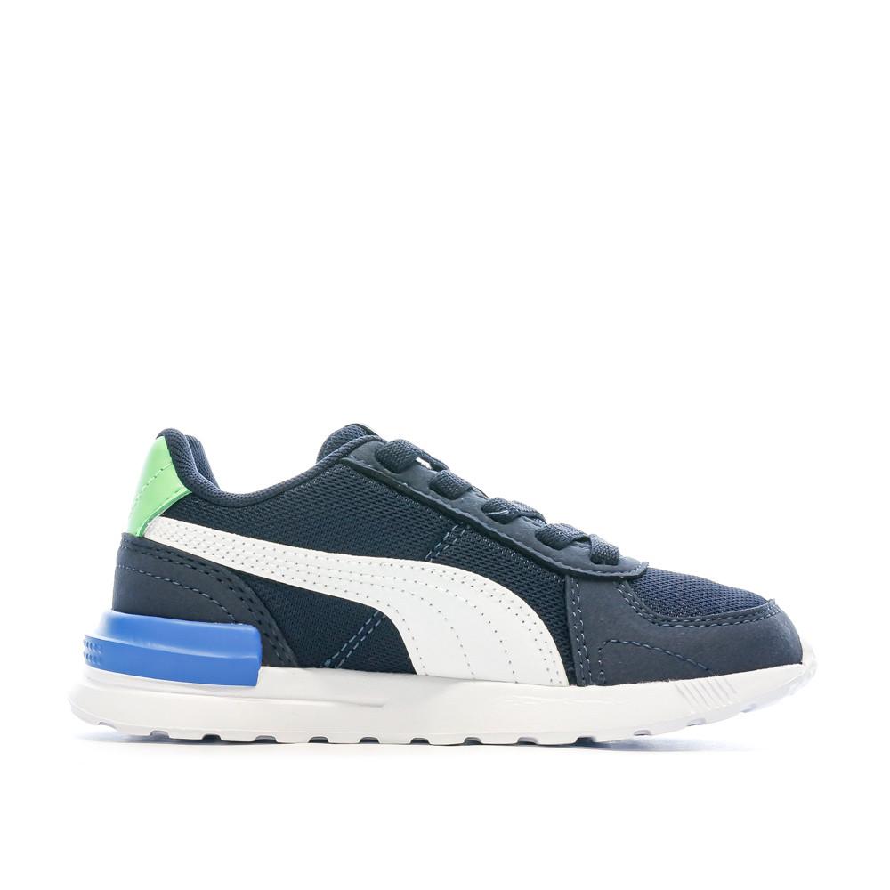 Baskets Gris/Blanc/Bleu Garçon Puma Graviton vue 2