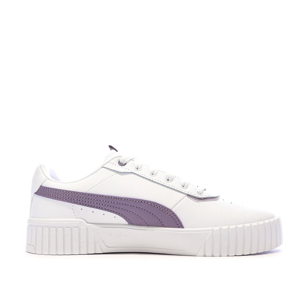 Baskets Blanches/Violettes Femme Puma Carina 2.0 vue 2