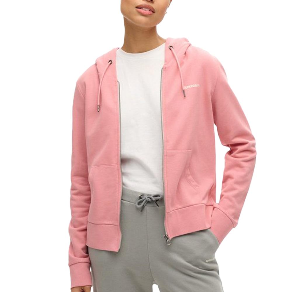 Sweat Rose Femme Superdry Plain Zip Hood pas cher