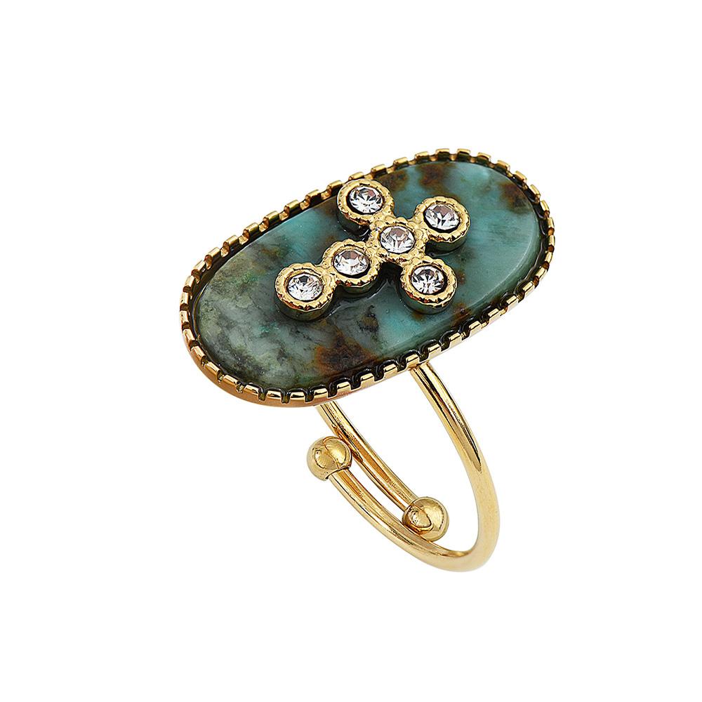 Bague Doré/Vert Femme Clio Blue HOLLY pas cher