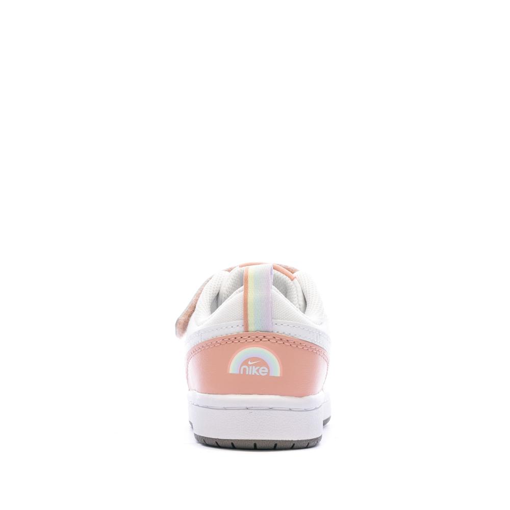 Baskets Rose/Blanche Fille Nike Court Borough vue 3