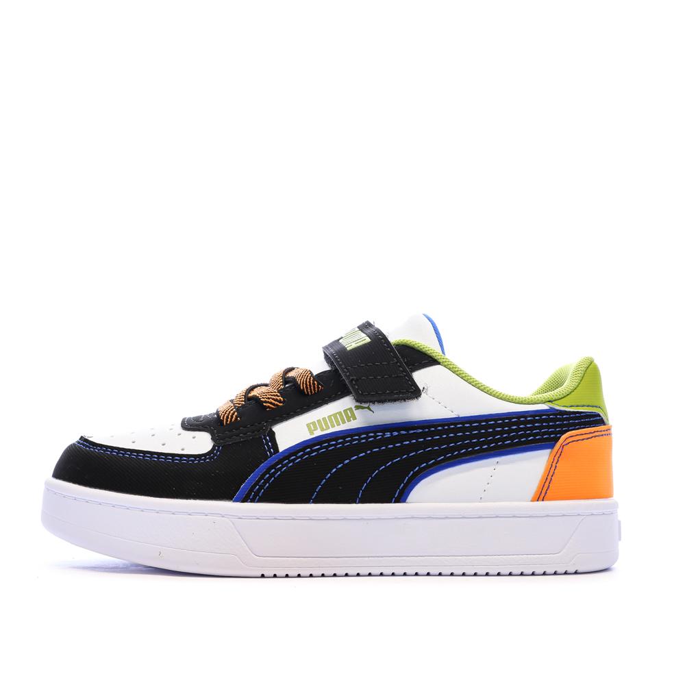 Baskets Blanches/Noires/Bleu Garçon Puma Caven 2.0 pas cher