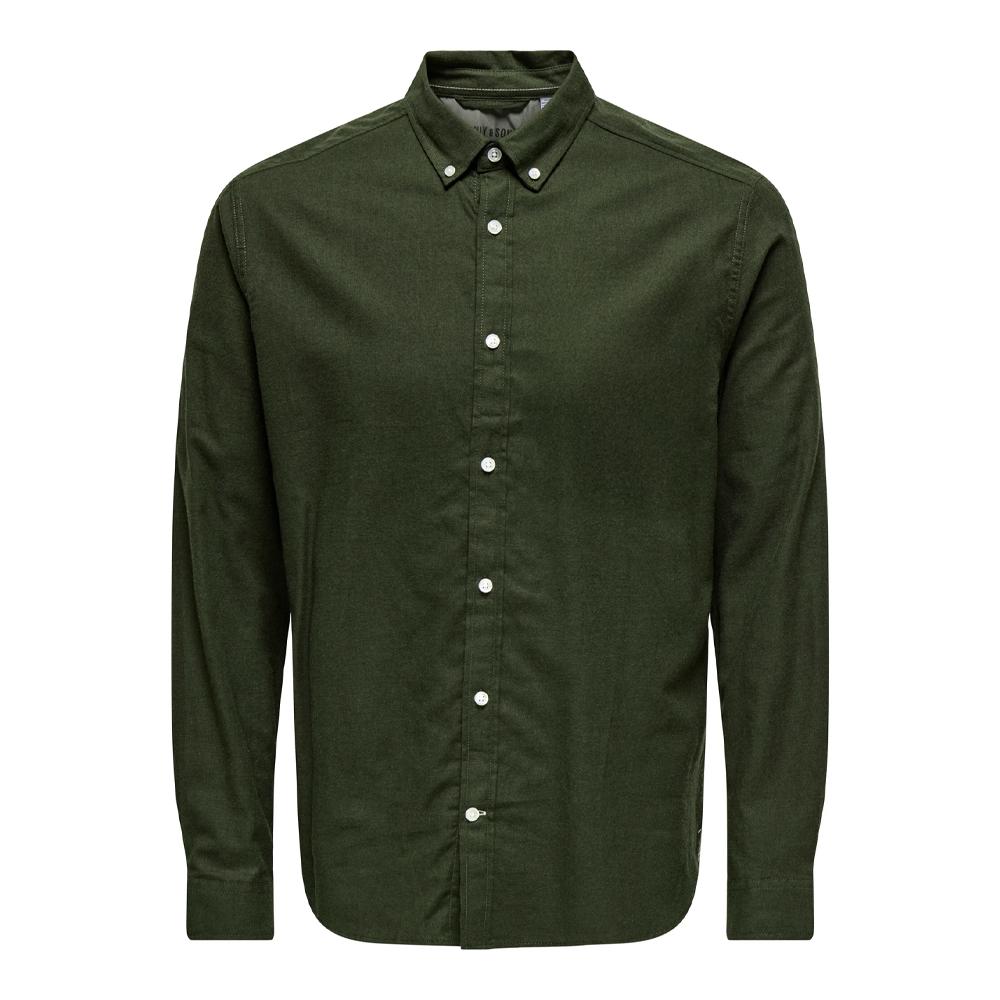 Chemise Kaki Homme Only & Sons Road Life pas cher