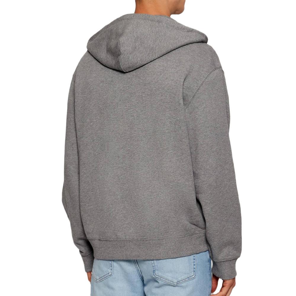 Sweat Zippé Gris Homme Calvin Klein Jeans Terry Monog vue 2