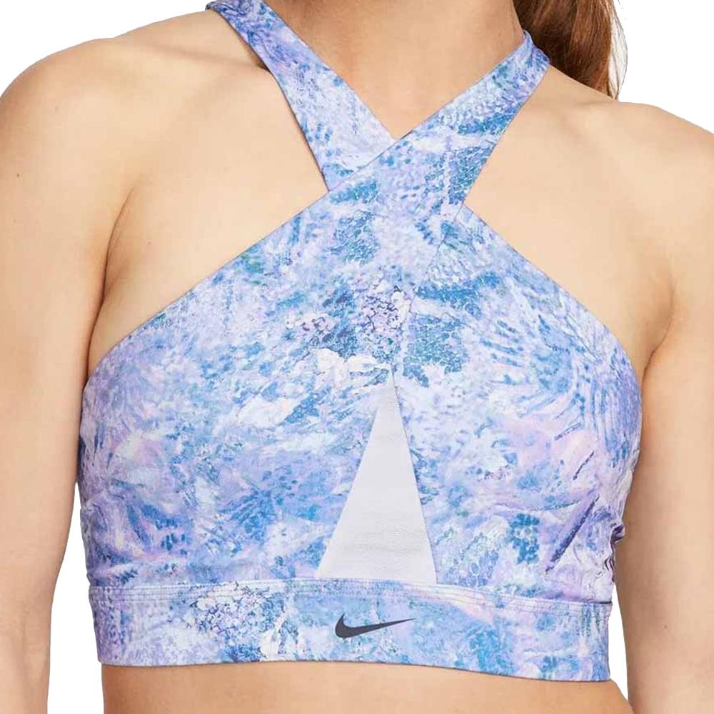 Brassière Bleu/Blanc Femme Nike Aop pas cher