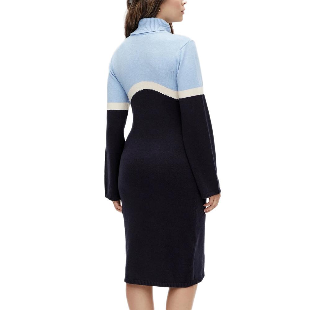 Robe Pull Bleu/Noir Femme Mamalicious Rollneck vue 2