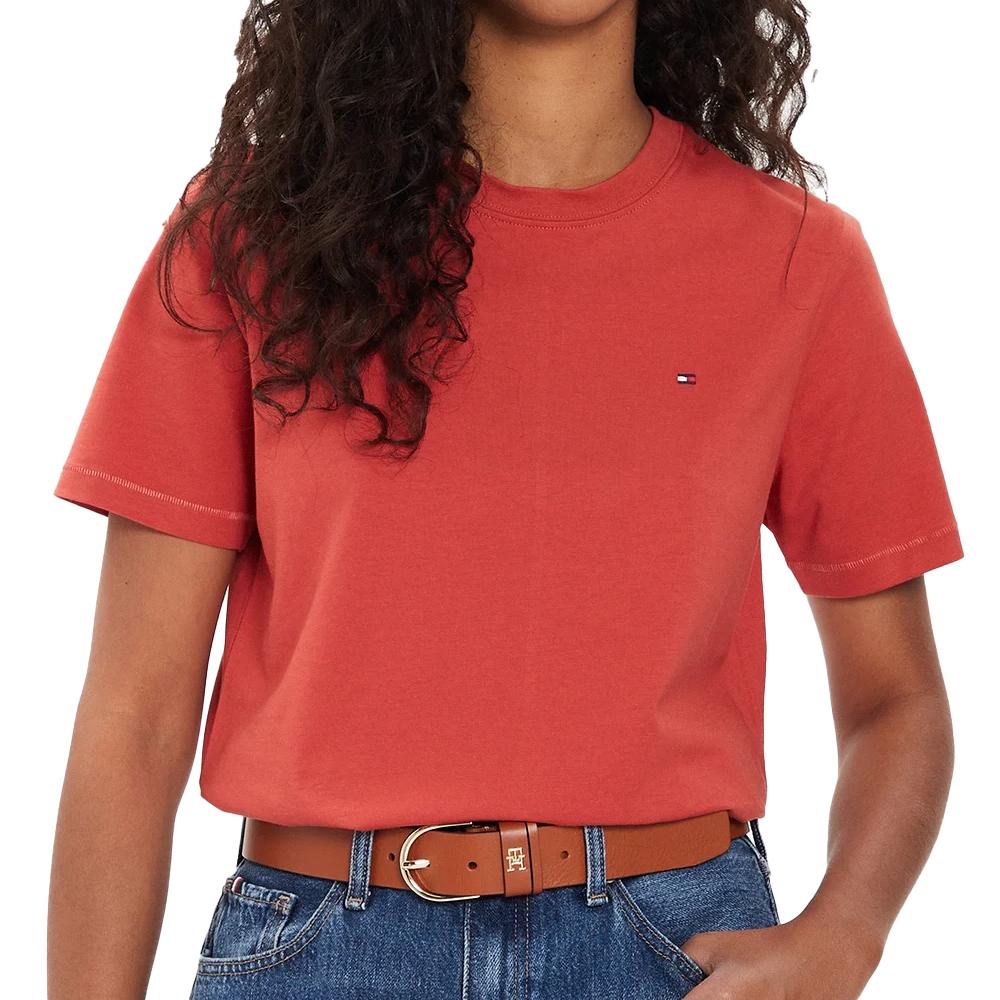 T-shirt Orange Femme Tommy Hilfiger Modern Regular pas cher