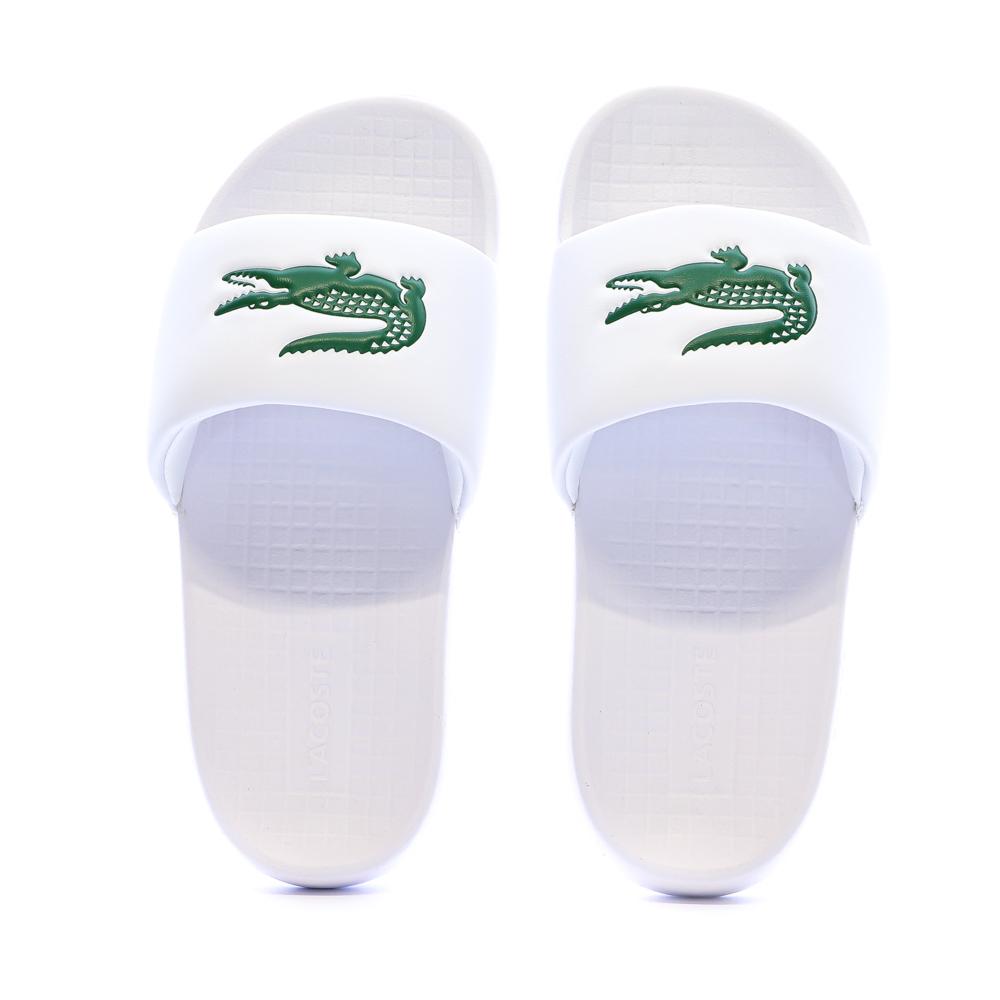 Claquettes Blanc Femme Lacoste Serve Slide 1.0 vue 3