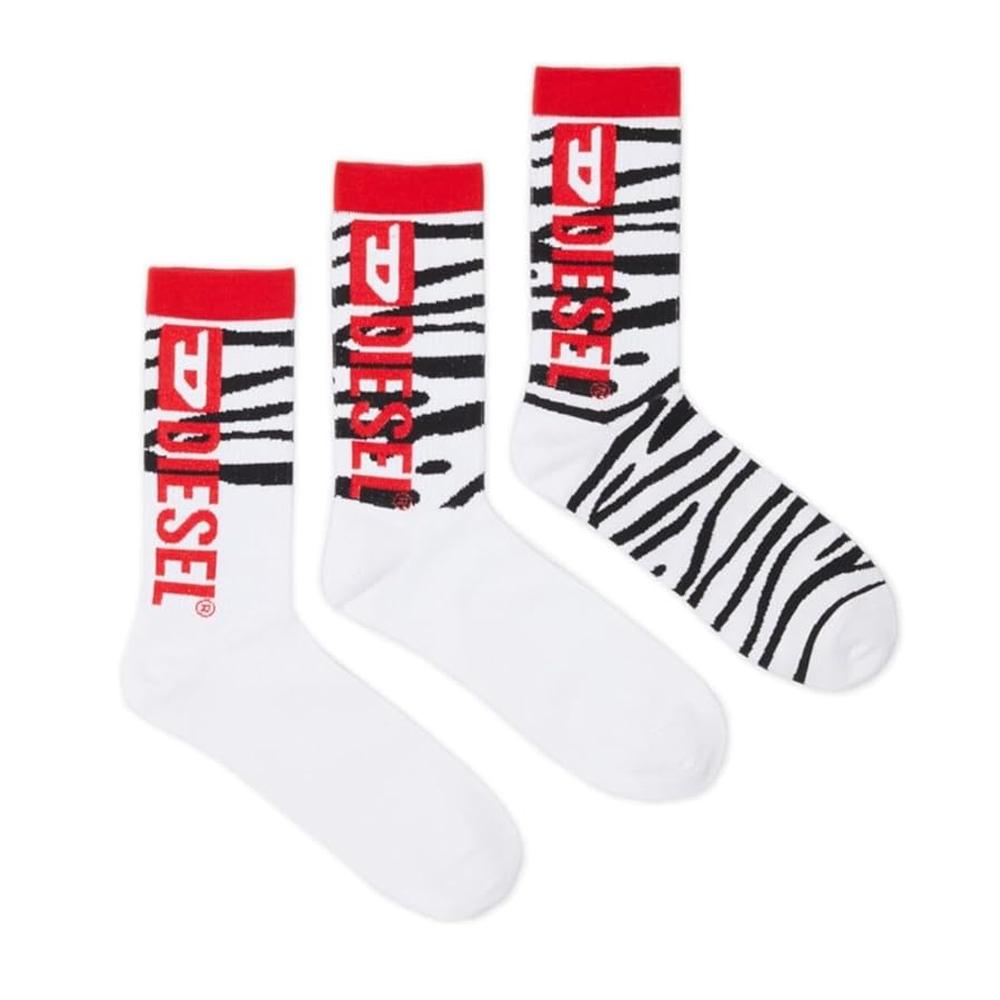 Lot de 3 Paires de Chaussettes Blanches/Noires Homme Diesel Calzino pas cher