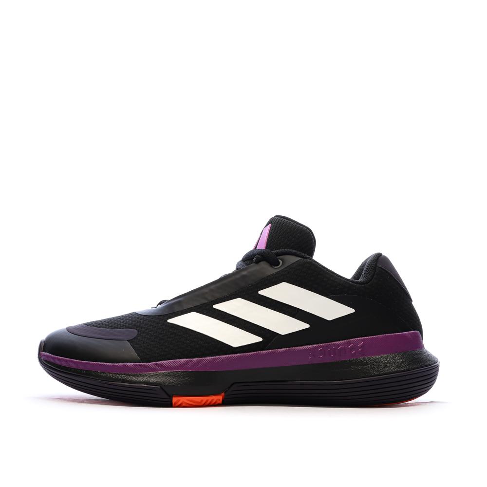 Chaussures de Basketball Noires/Violettes Homme Adidas Bounce IG9104 pas cher