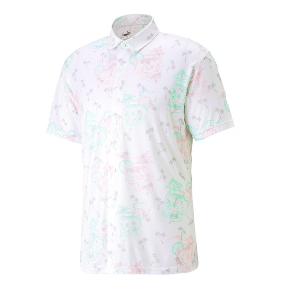 Chemisette de Golf Blanche Imprimé Homme Puma Tropi-cool pas cher