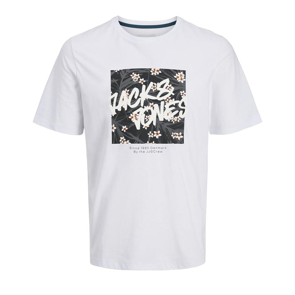T-shirt Blanc Ado Jack & Jones Hawaii pas cher