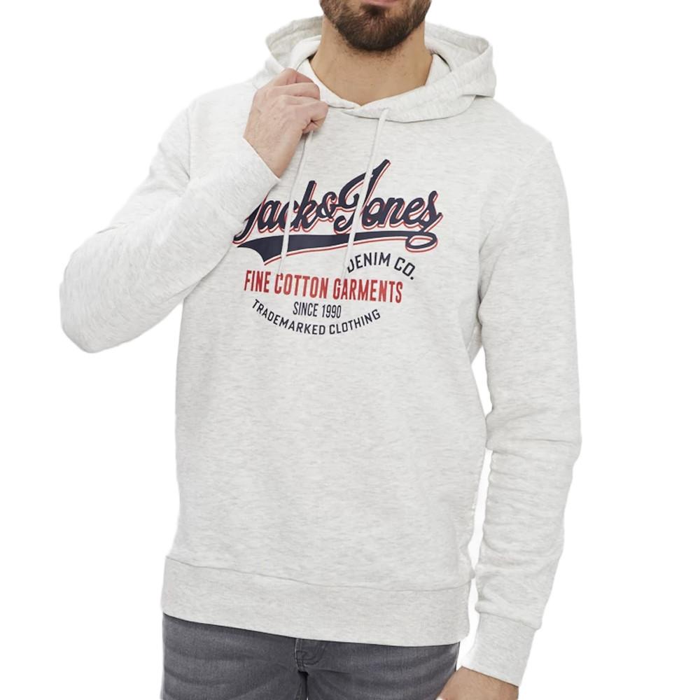 Sweat à capuche Blanc Homme Jack & Jones Logo pas cher