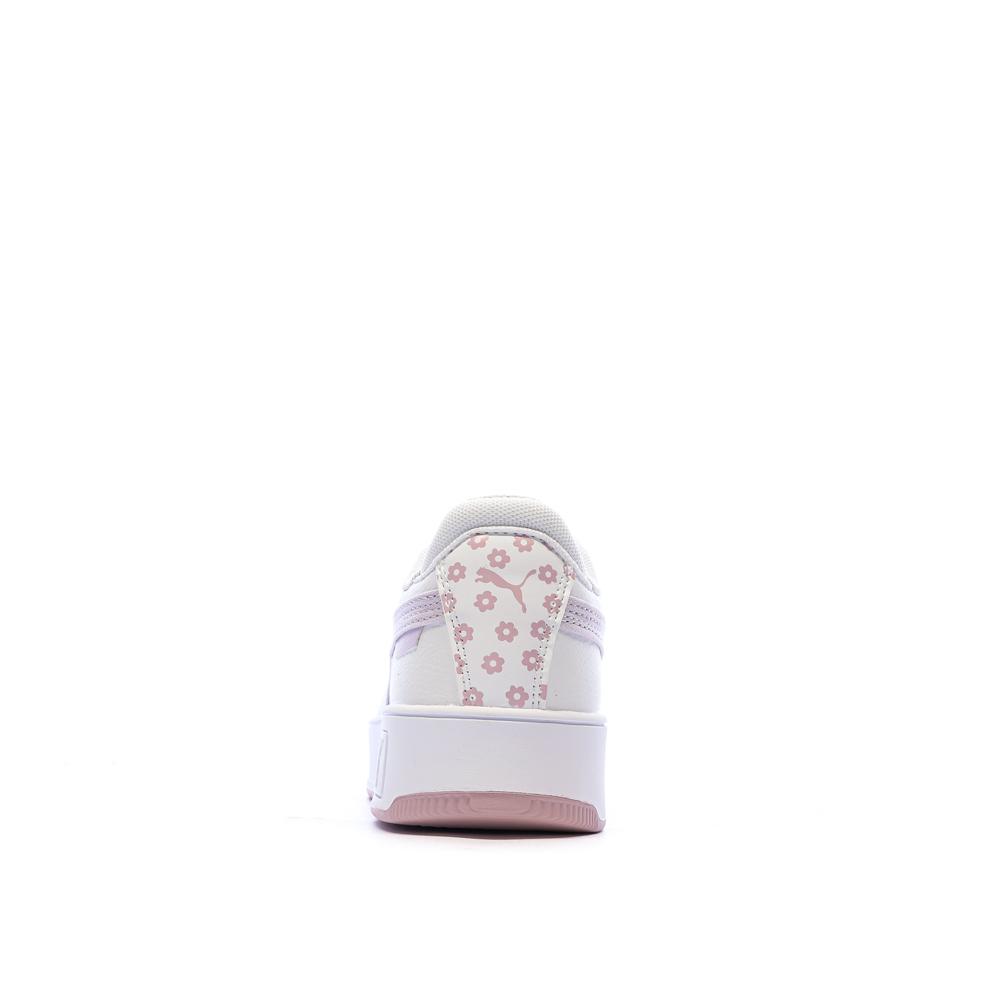 Baskets Blanc/Rose Fille Puma Carina Street Beach vue 3