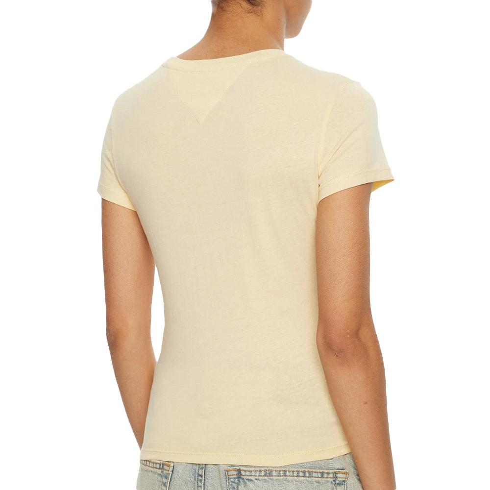 T-shirt Beige Femme Tommy Hilfiger Linear vue 2