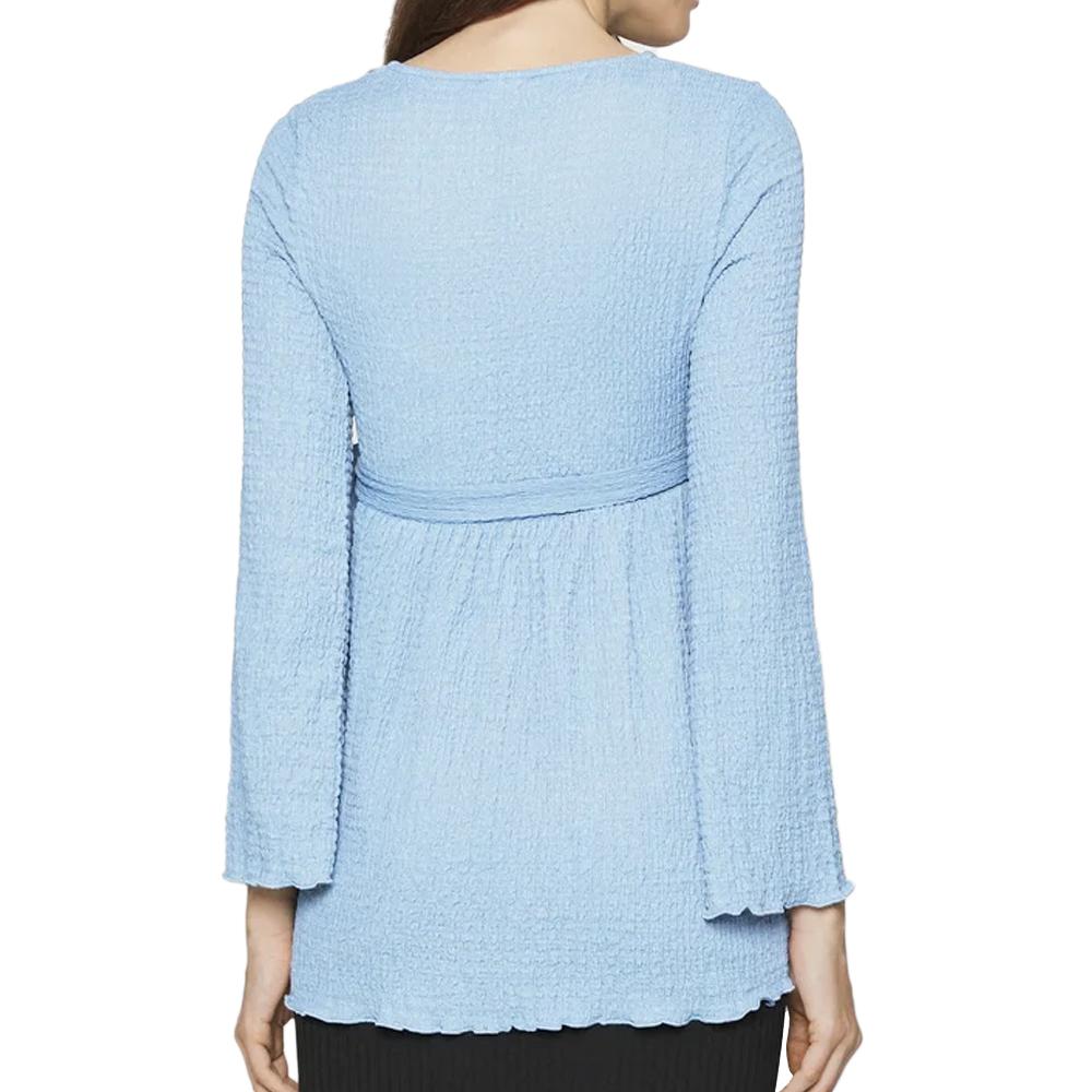 Blouse de Grossesse Bleu Femme Mamalicious Suria Lia vue 2