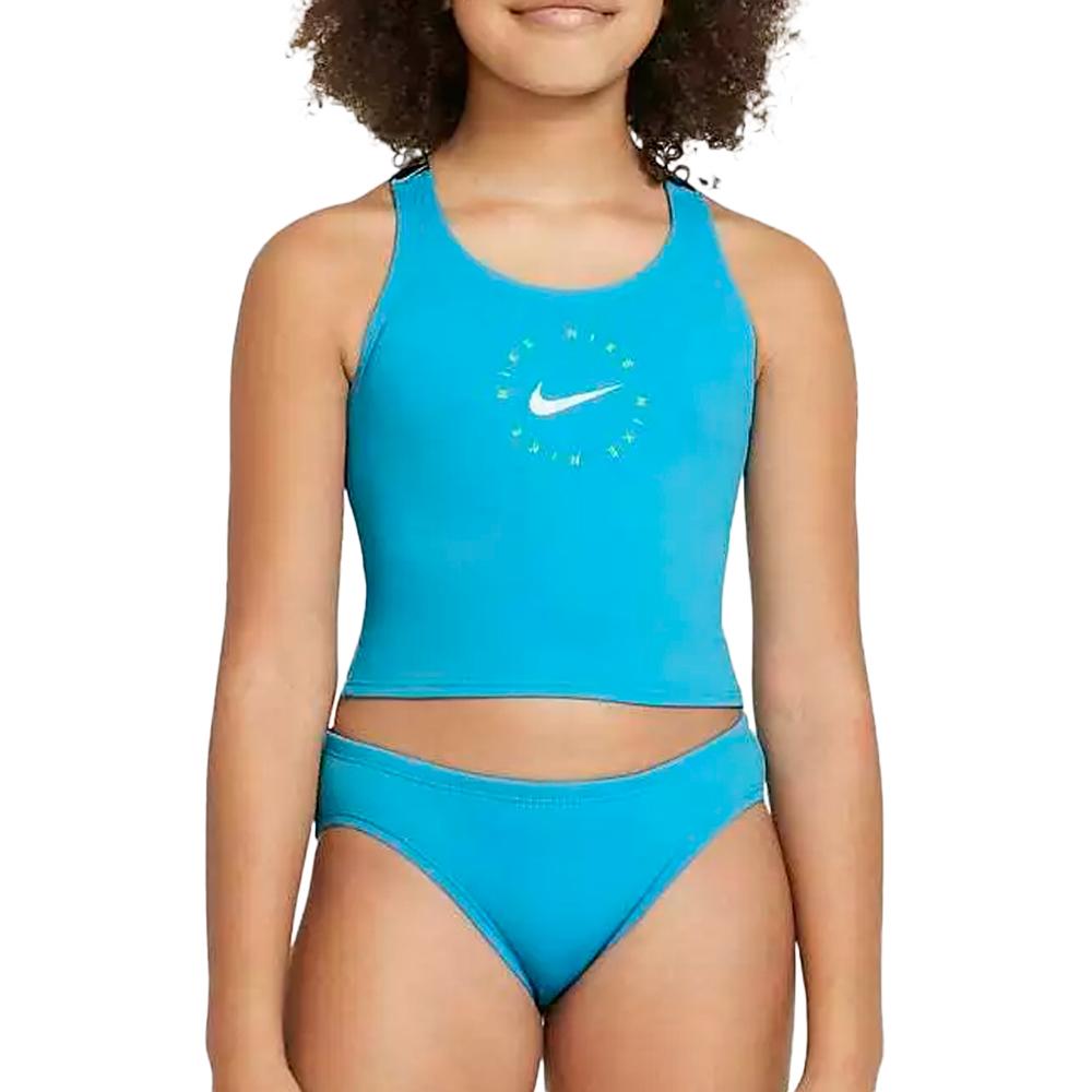Maillot de bain 2 pieces Turquoise Fille Nike NESSB716 pas cher