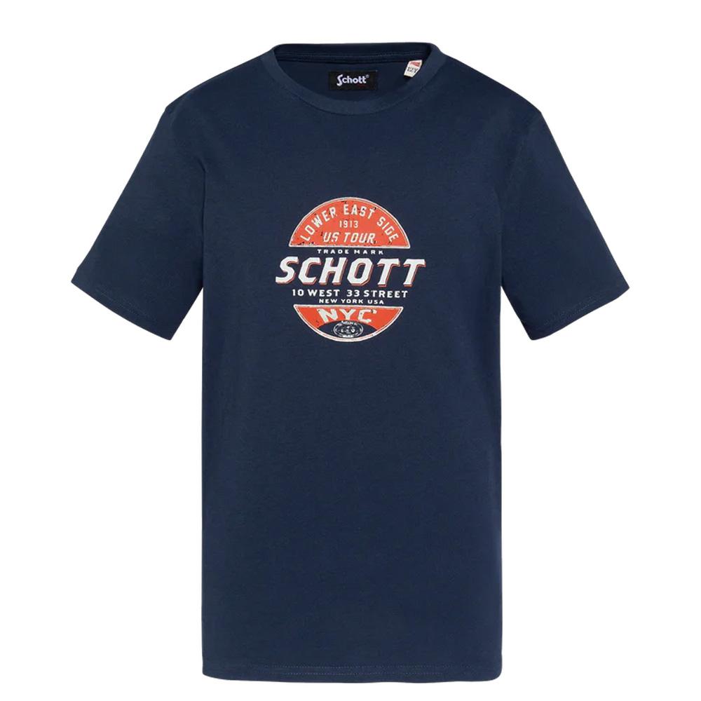 T-shirt Marine Garçon Schott USTOUR pas cher