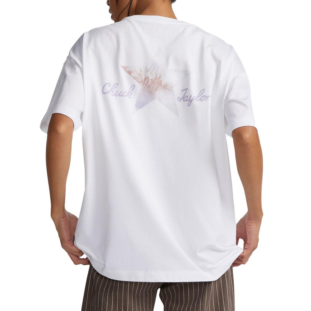T-shirt Blanc Femme Converse Chuck Taylor Infill vue 2