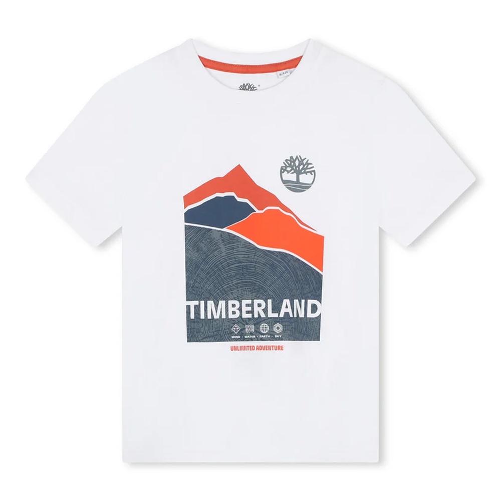 T-Shirt Blanc Garçon Timberland T60090 pas cher